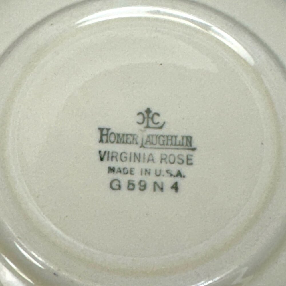 Fluffy Rose 2 Bread & Butter 6" Plates by Homer Laughlin Virginia Rose - Picture 3 of 4